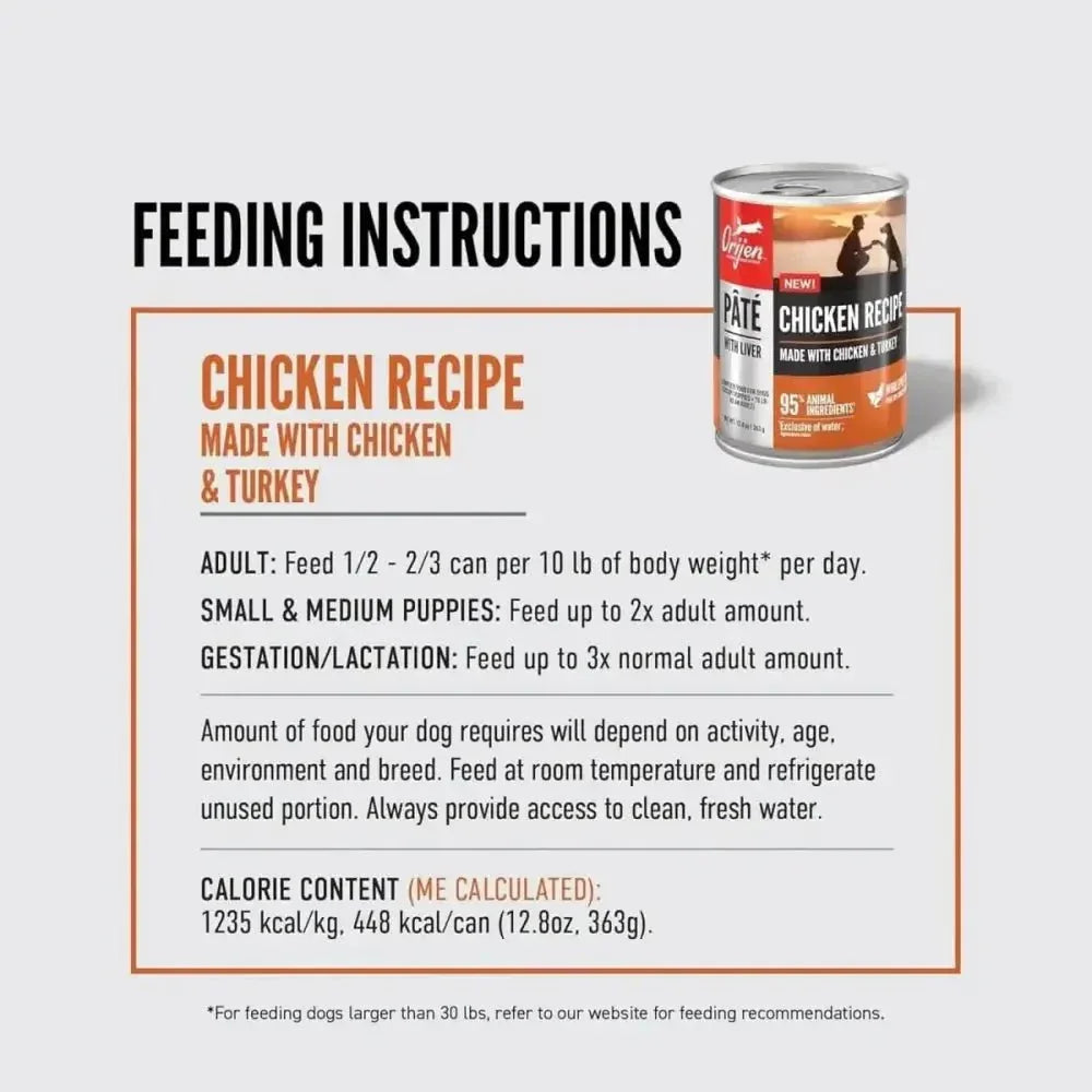 ORIJEN Adult High - Protein Poultry Pate with Liver Wet Dog Food 12ea/12.8 oz - Talis Us