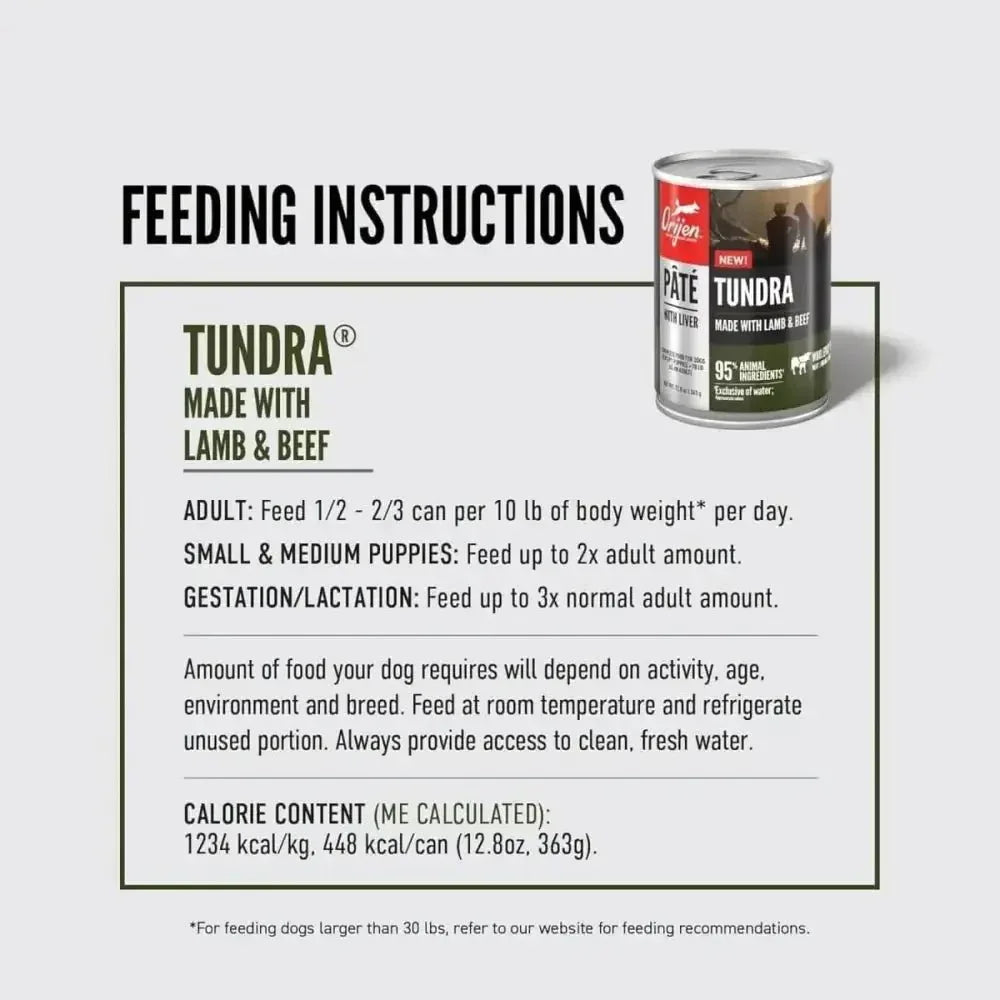 ORIJEN Adult High - Protein Tundra Pate with Liver Wet Dog Food - Talis Us