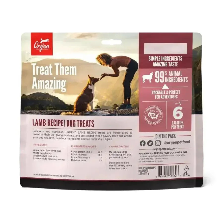 ORIJEN Grass - Fed Lamb Grain - Free Freeze - Dried Dog Treats 3.25 oz - Talis Us