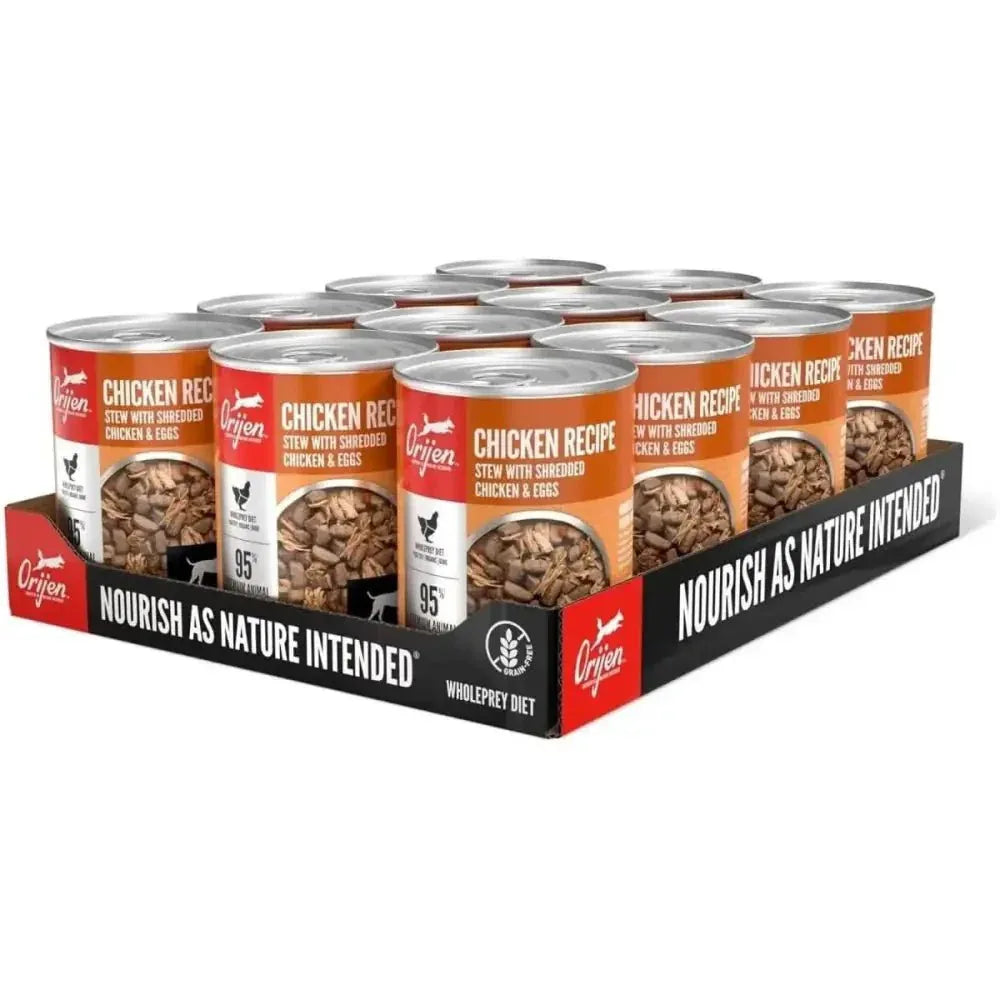 ORIJEN Real Meat Shreds Chicken & Eggs Recipe Stew Grain - Free Wet Dog Food 12ea/12.8 oz - Talis Us