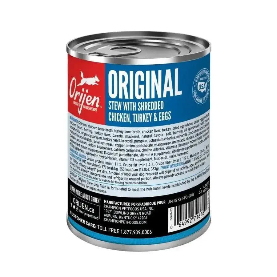 ORIJEN Real Meat Shreds Chicken, Turkey & Eggs Recipe Stew Grain - Free Wet Dog Food 12ea/12.8 oz - Talis Us