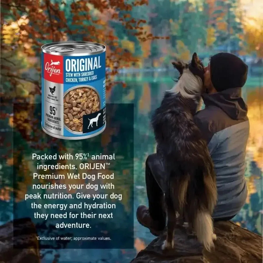 ORIJEN Real Meat Shreds Chicken, Turkey & Eggs Recipe Stew Grain - Free Wet Dog Food 12ea/12.8 oz - Talis Us