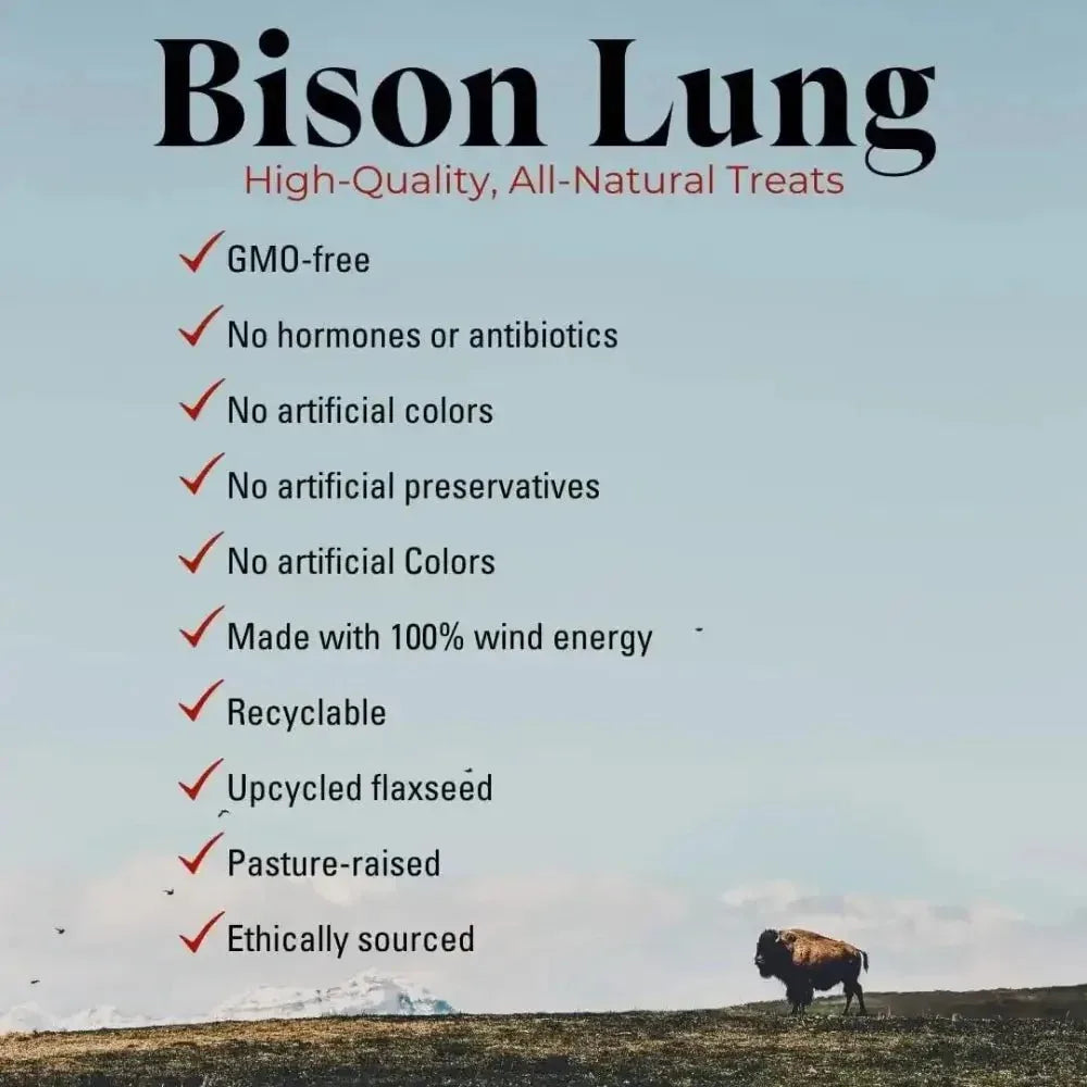 OTIS Wild Things Grass - Fed Bison Lung Filets Dog Treats 4oz - Talis Us