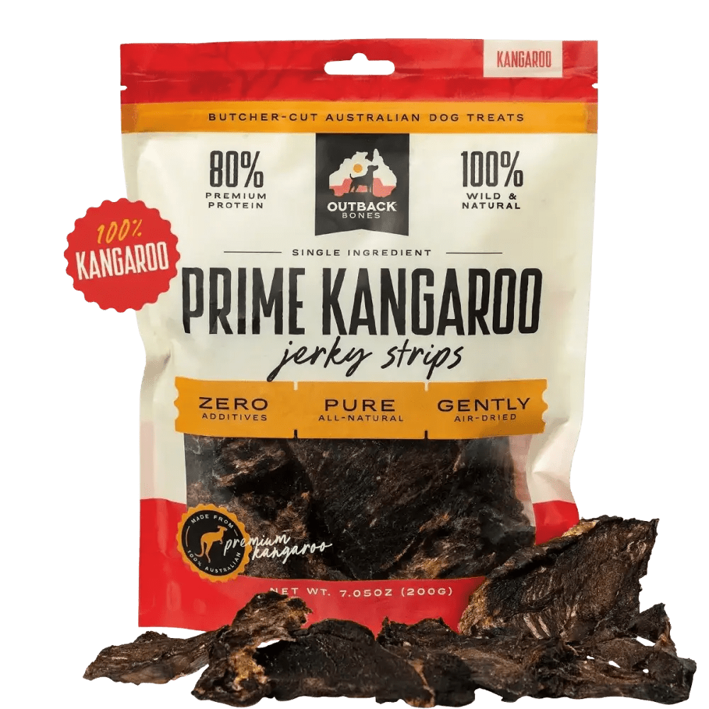 Outback Bones Kangaroo Jerky Strips Dog Treats - Pure Protein 7.05 oz - Talis Us