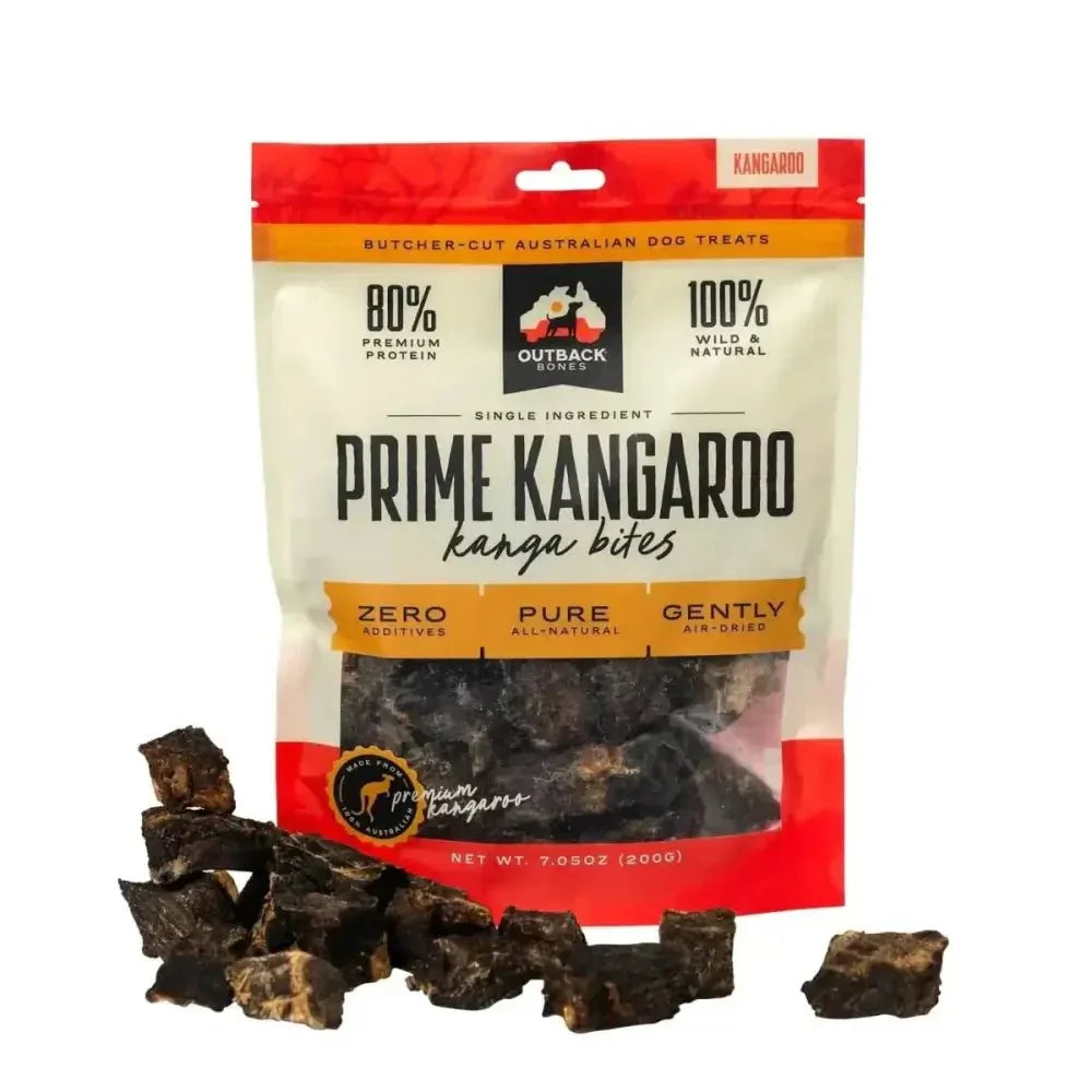 Outback Bones Single Ingredient Kangaroo Bites for Dogs 7.05 oz - Talis Us