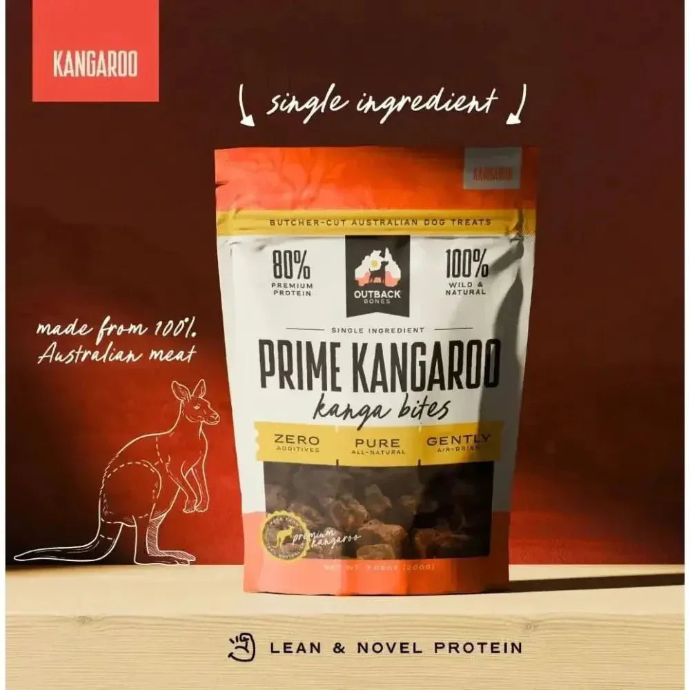 Outback Bones Single Ingredient Kangaroo Bites for Dogs 7.05 oz - Talis Us