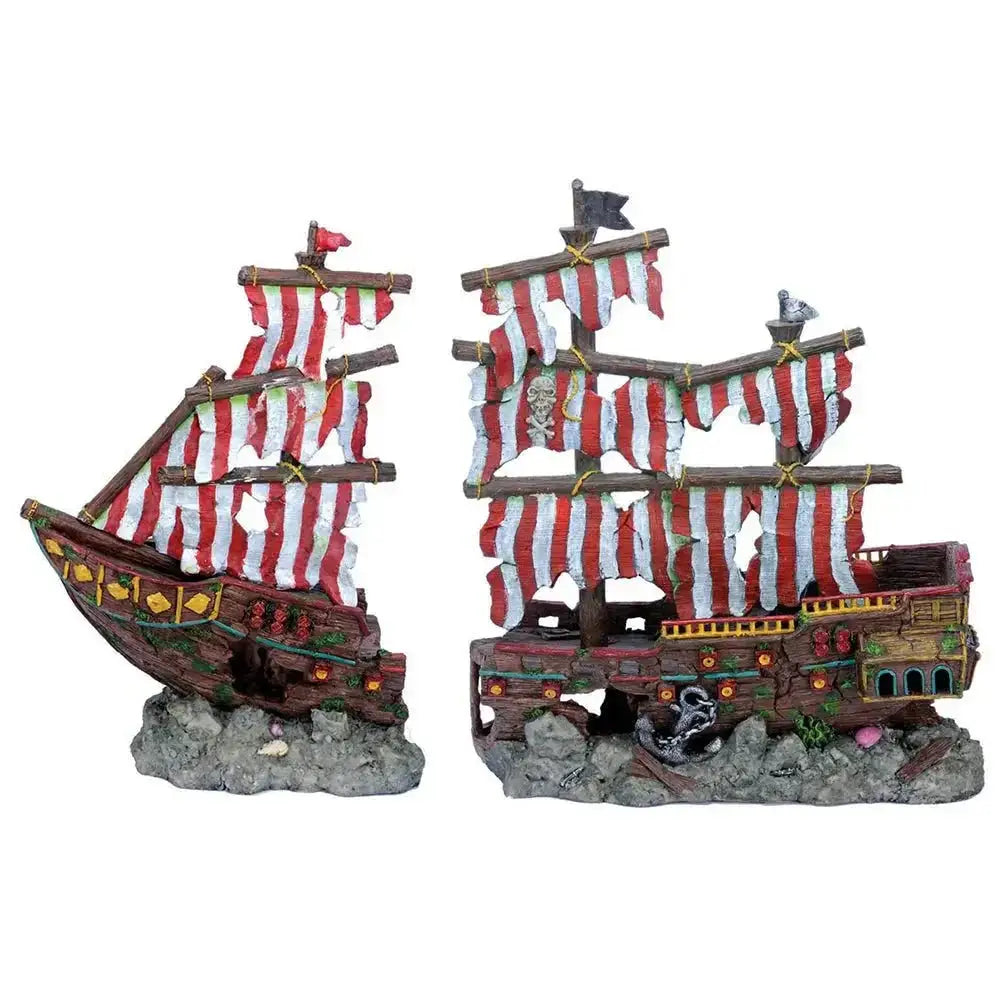 Penn Plax Striped Pirate Shipwreck Aquatic Decor - Talis Us