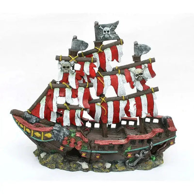 Penn Plax Striped Pirate Shipwreck Aquatic Decor - Talis Us