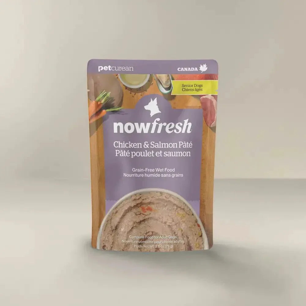Petcurean Now Fresh Chicken & Salmon Grain Free Senior Wet Dog Food 24ea/2.8 oz - Talis Us
