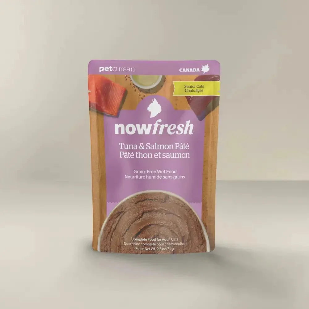 Petcurean Now Fresh Tuna & Salmon Grain Free Senior Wet Cat Food 24ea/2.5 oz - Talis Us