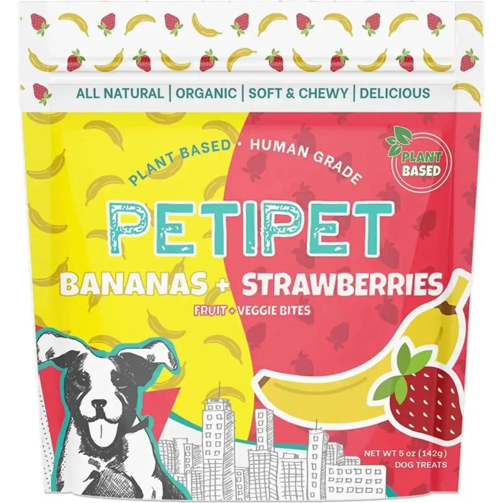 PETIPET Bananas + Strawberries Bites Soft & Chewy Dog Treats 5 oz - Talis Us