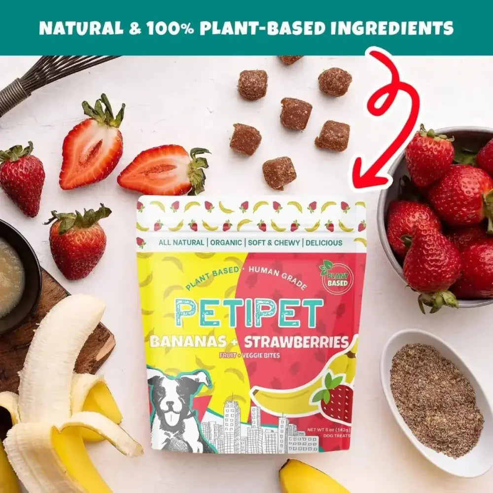 PETIPET Bananas + Strawberries Bites Soft & Chewy Dog Treats 5 oz - Talis Us