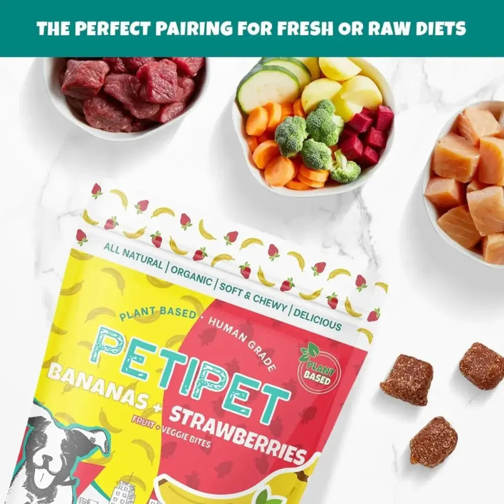 PETIPET Bananas + Strawberries Bites Soft & Chewy Dog Treats 5 oz - Talis Us