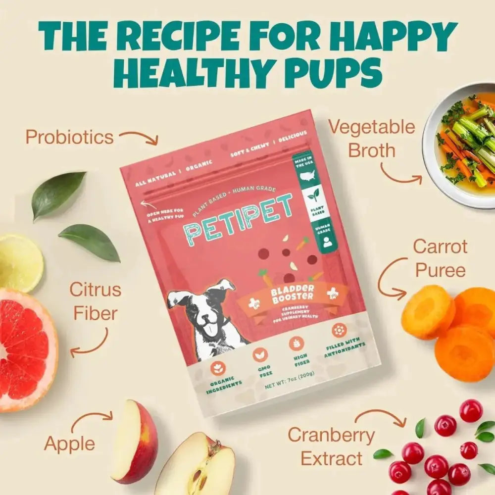 PETIPET Bladder Booster Cranberry Chews for Dogs Supports Urinary and Kidney Health 7oz - Talis Us