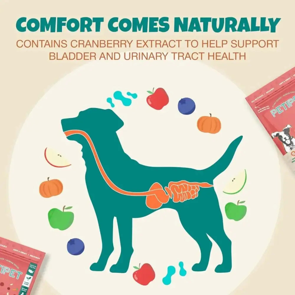 PETIPET Bladder Booster Cranberry Chews for Dogs Supports Urinary and Kidney Health 7oz - Talis Us