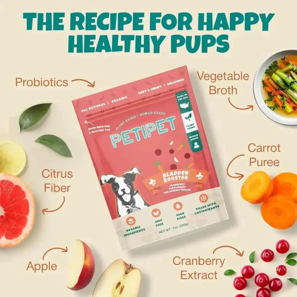 PETIPET Bladder Booster Cranberry Chews for Dogs Supports Urinary and Kidney Health 7oz - Talis Us