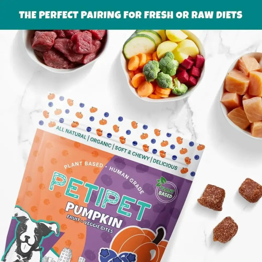 PETIPET Pumpkin Fruit + Veggie Bites Gluten - Free Adult Soft & Chewy Dog Treats 5oz - Talis Us