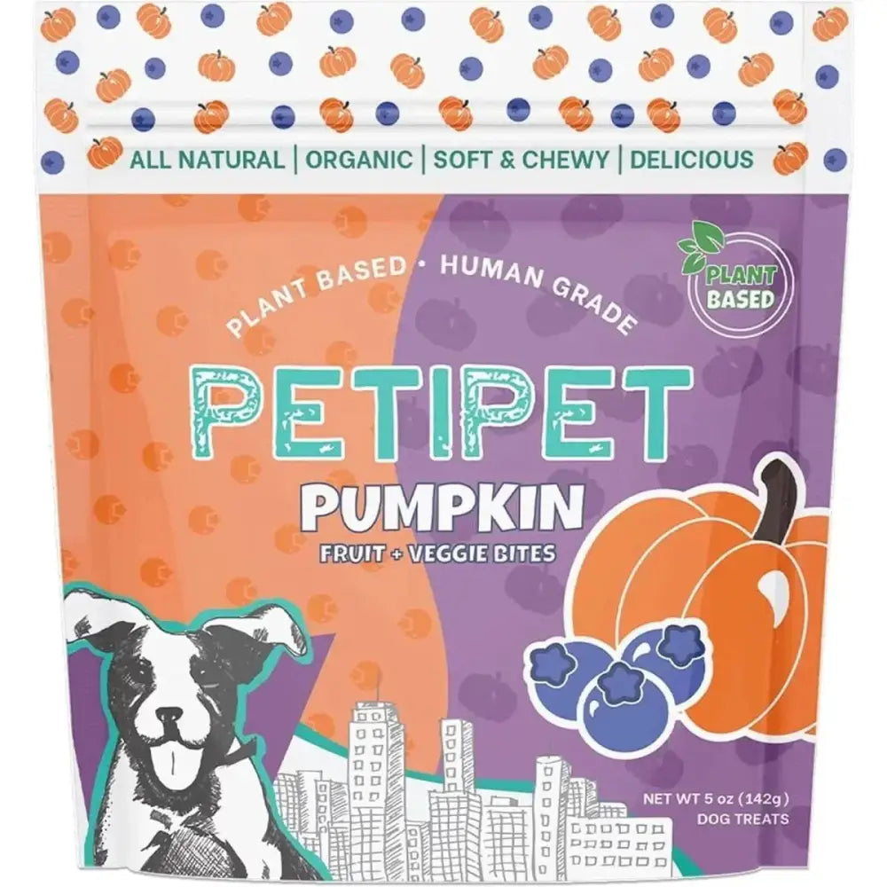 PETIPET Pumpkin Fruit + Veggie Bites Gluten - Free Adult Soft & Chewy Dog Treats 5oz - Talis Us