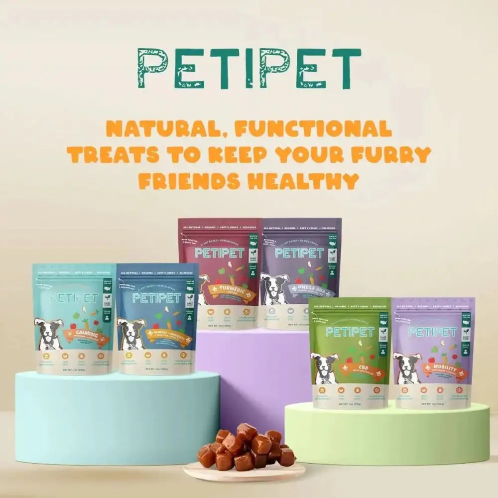 PETIPET Turmeric Bites + Curcumin Apple & Carrot Flavored Soft Chew Anti - Inflammatory Supplement for Dogs 7oz - Talis Us
