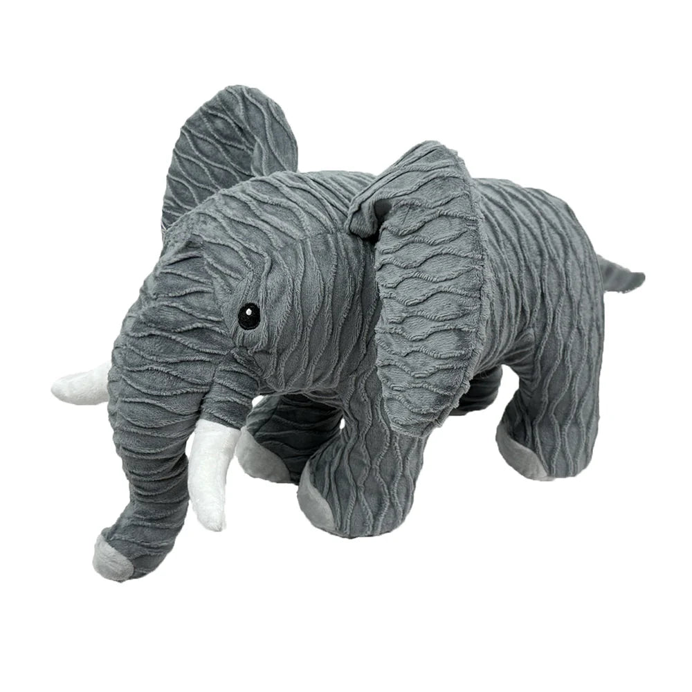 Petlou Groovyz Elephant dog toy in gray, ideal for dogs to chew and play with