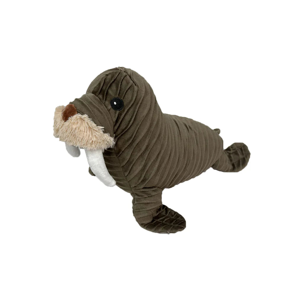 Petlou Groovyz Walrus dog toy made of soft fabric for interactive play and cuddling