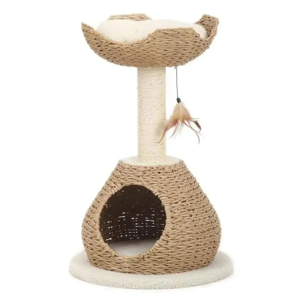 Petpals, Walk Up, 2 Level Cat Tree, with Condo, Perch, Sisal Post, and Feathered Toy PetPals Group
