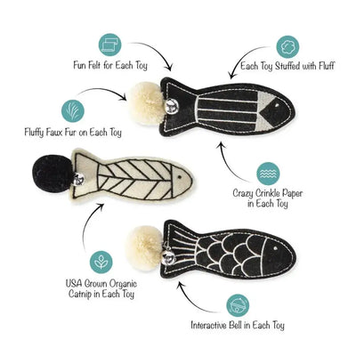 PetShop by Fringe Studio Off The Scales Cat Toy Mini Set 3pc - Talis Us
