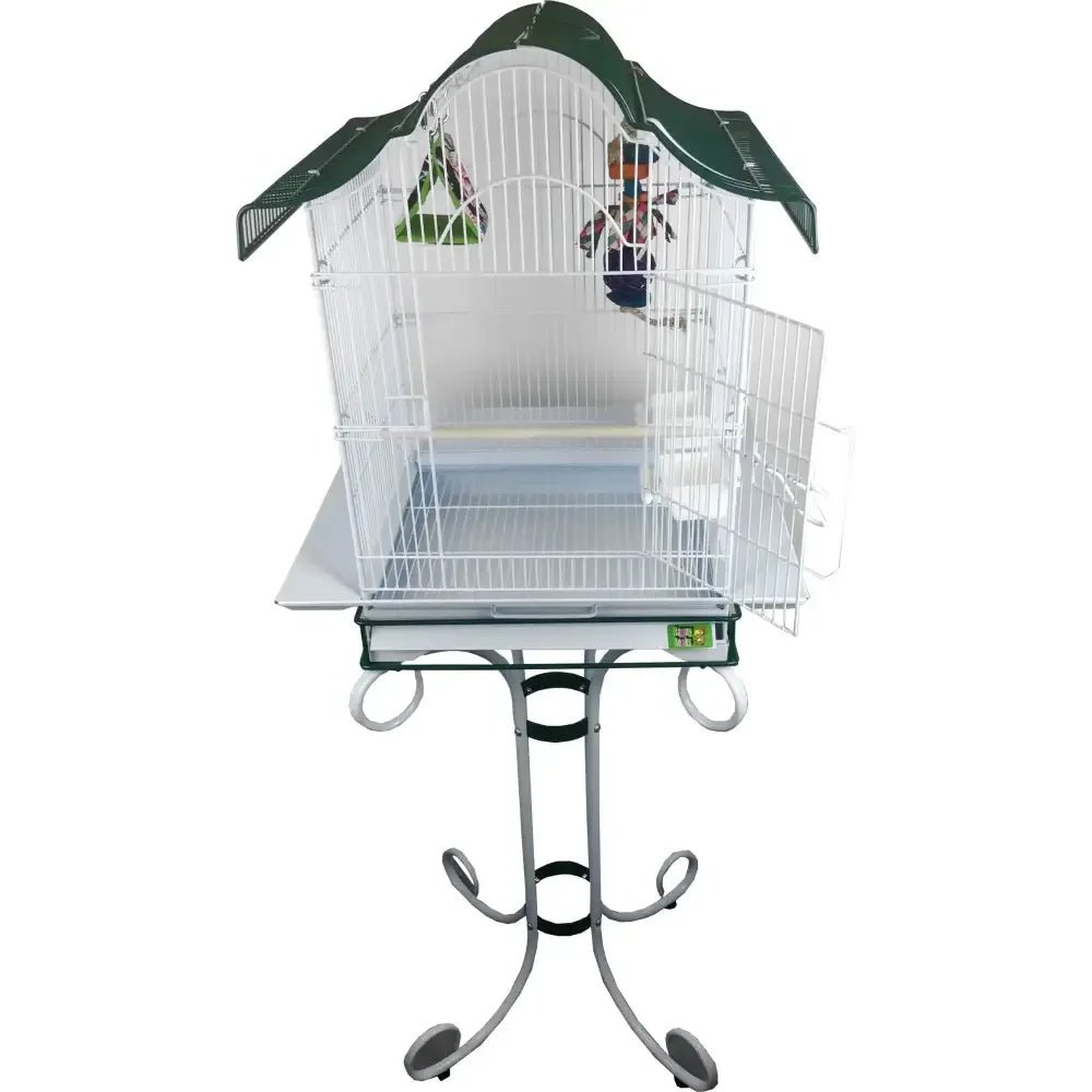 Pitch Roof Bird Cage With Stand 16"X14"58" - Talis Us