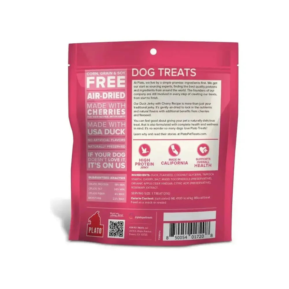 Plato Duck Jerky with Cherry Dog Treats - Talis Us