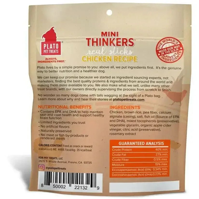 Plato Mini Thinkers Chicken Recipe Dog Treats - Talis Us