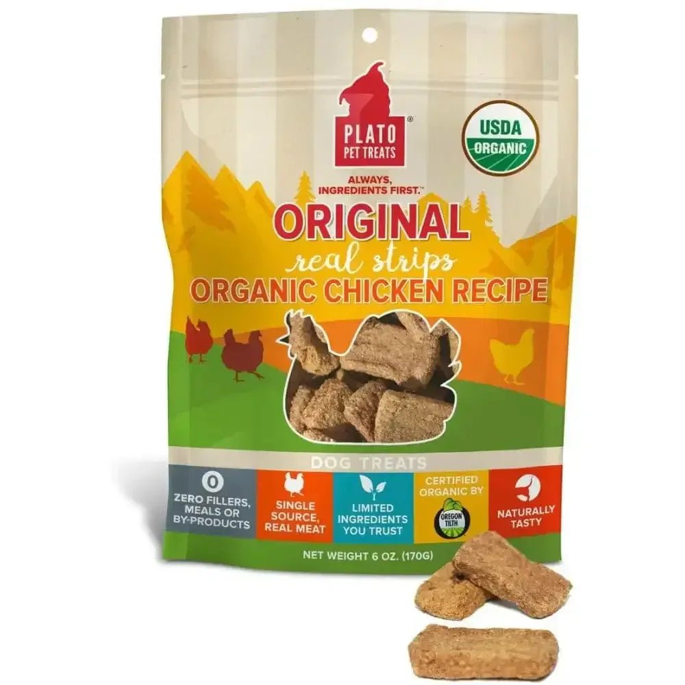 Plato Original Real Strips Organic Chicken Dog Treats - Talis Us