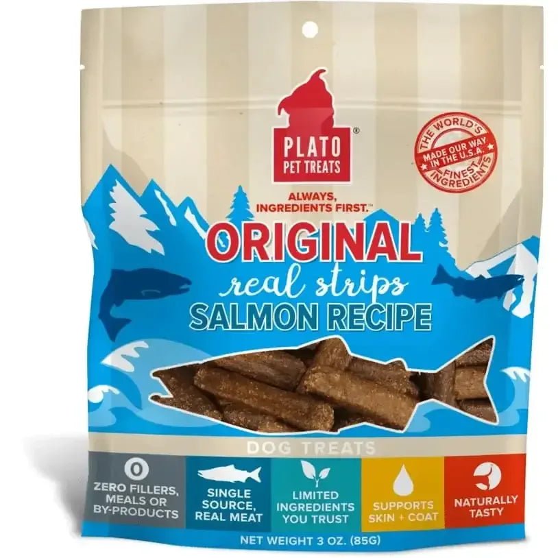 Plato Original Real Strips Salmon Dog Treats - Talis Us