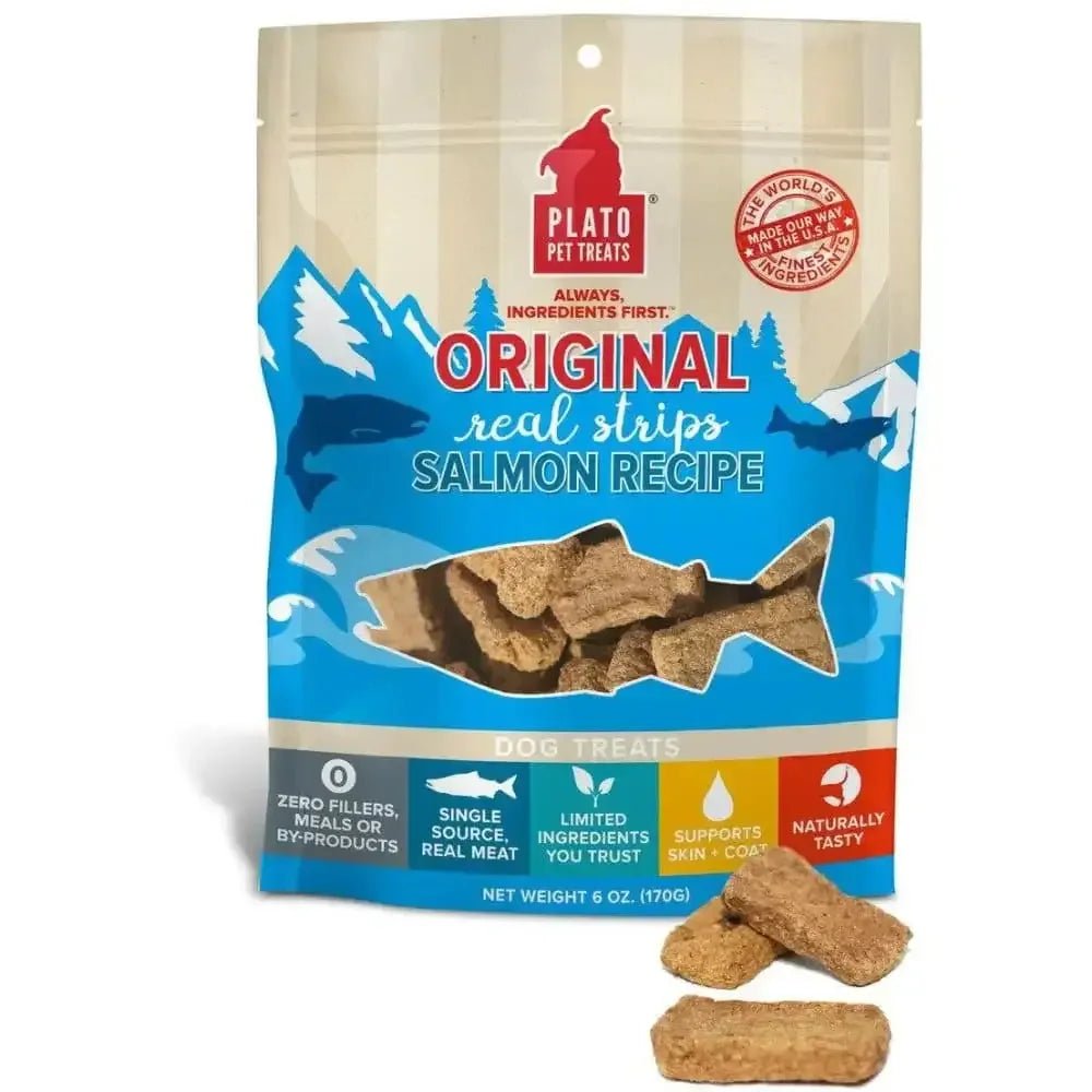 Plato Original Real Strips Salmon Dog Treats - Talis Us