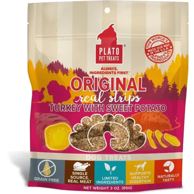Plato Original Real Strips Turkey & Sweet Potato Dog Treats - Talis Us