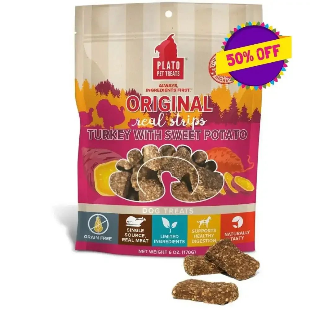 Plato Original Real Strips Turkey & Sweet Potato Dog Treats - Talis Us