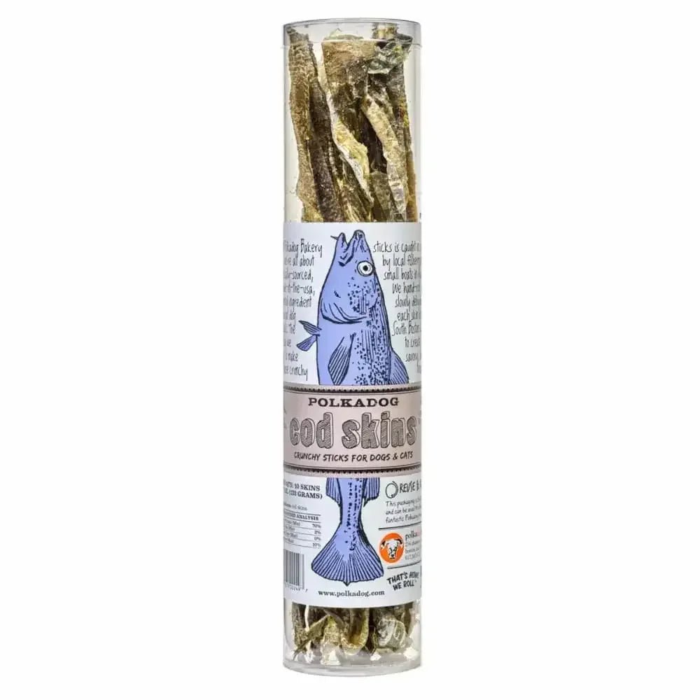 Polka Dog Cod Skin Tall Tube Natural Dog & Cats Treats 4.7oz - Talis Us