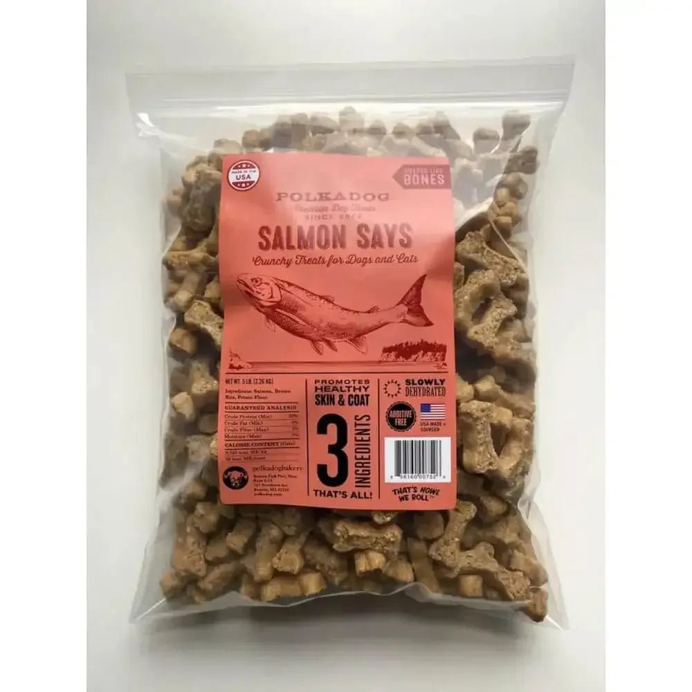 Polka Dog Salmon Says Bone Shaped Dog & Cat Treats - Talis Us