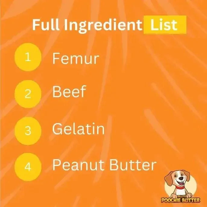 Poochie Butter Beef Femur Bone with Real Peanut Butter - Talis Us