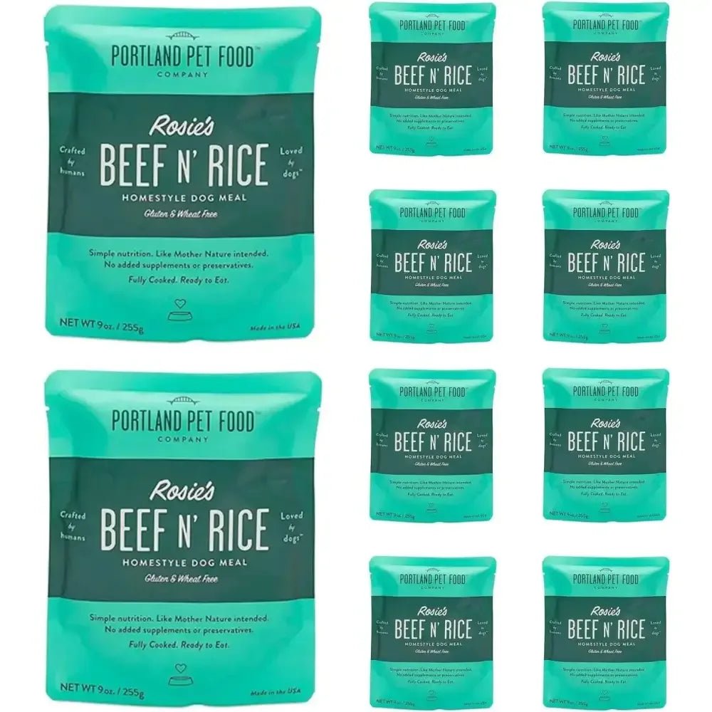 Portland Pet Food Company Rosie's Beef N' Rice Homestyle Wet Dog Food Topper 8/9oz - Talis Us