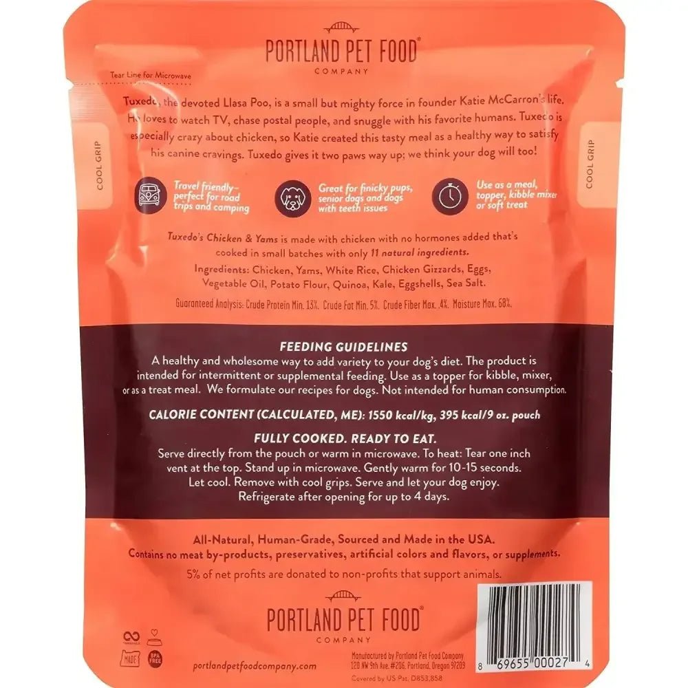 Portland Pet Food Company Tuxedo's Chicken & Yams Homestyle Wet Dog Food Topper 8/9oz - Talis Us