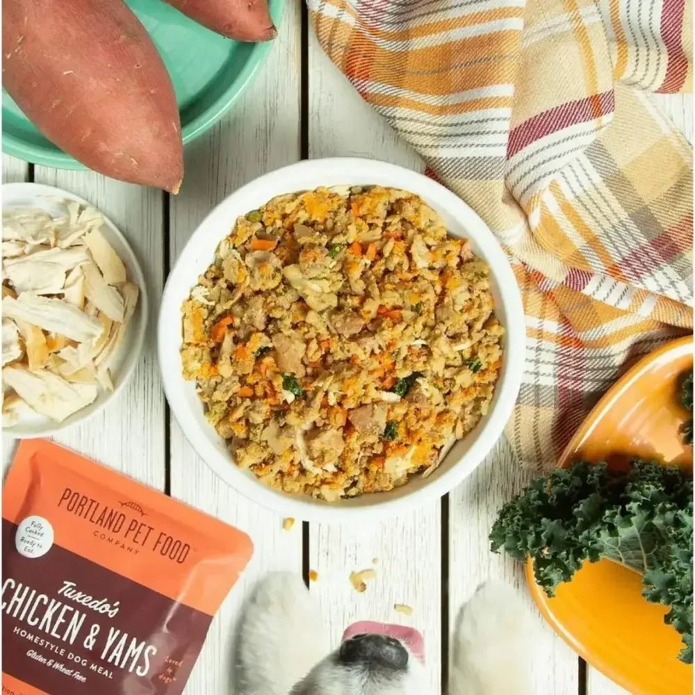 Portland Pet Food Company Tuxedo's Chicken & Yams Homestyle Wet Dog Food Topper 8/9oz - Talis Us