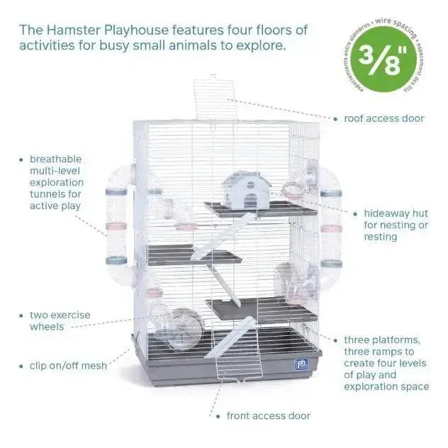 Prevue Pet Products Playhouse Hamster Cage with Ramp - Talis Us