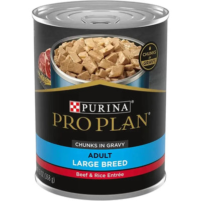 Pro Plan Beef & Rice Chunks in Gravy Large Breed Dog 12 / 13 oz Purina Pro Plan