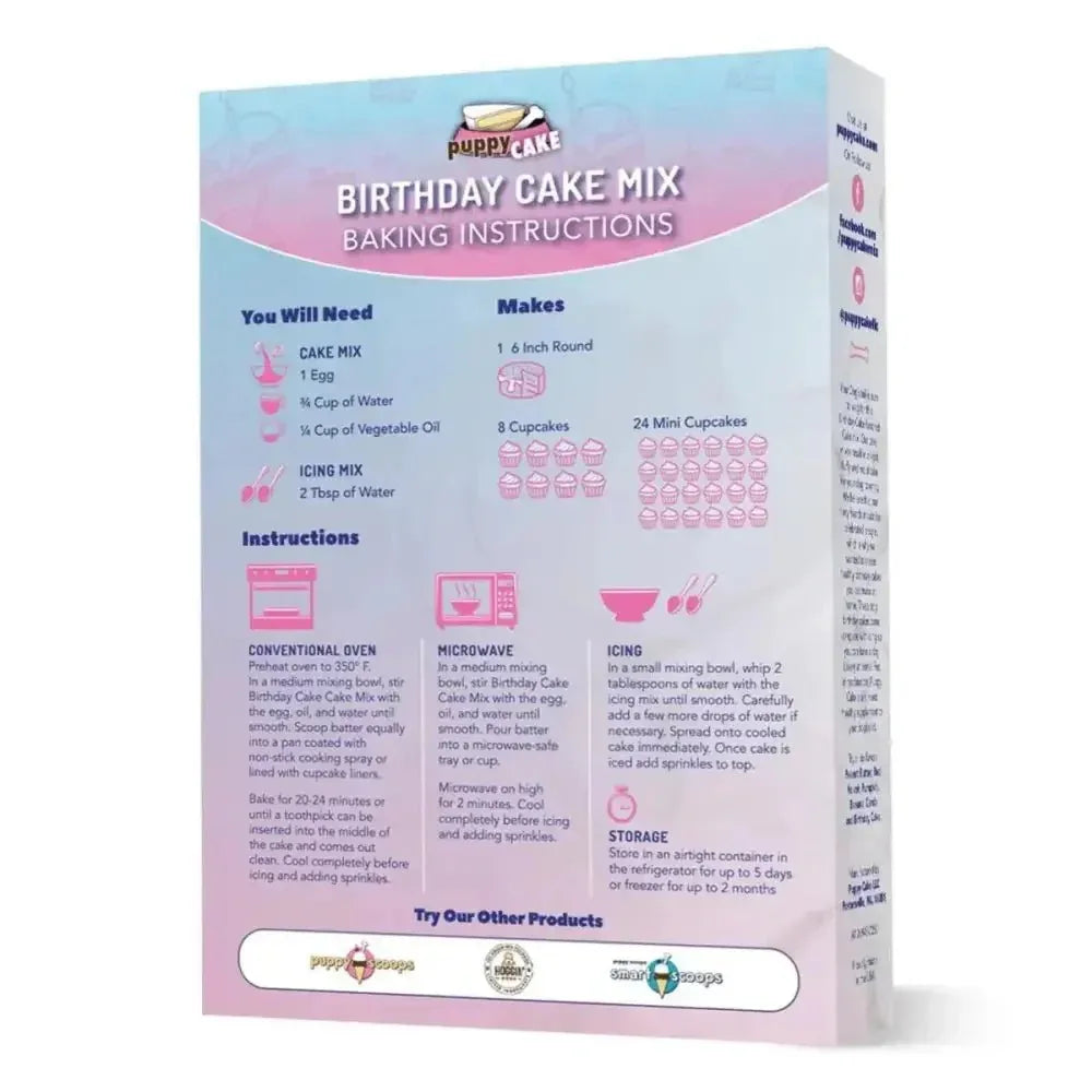 Puppy Cake Mix Birthday Cake Flavored with Pupfetti Sprinkles 10oz - Talis Us