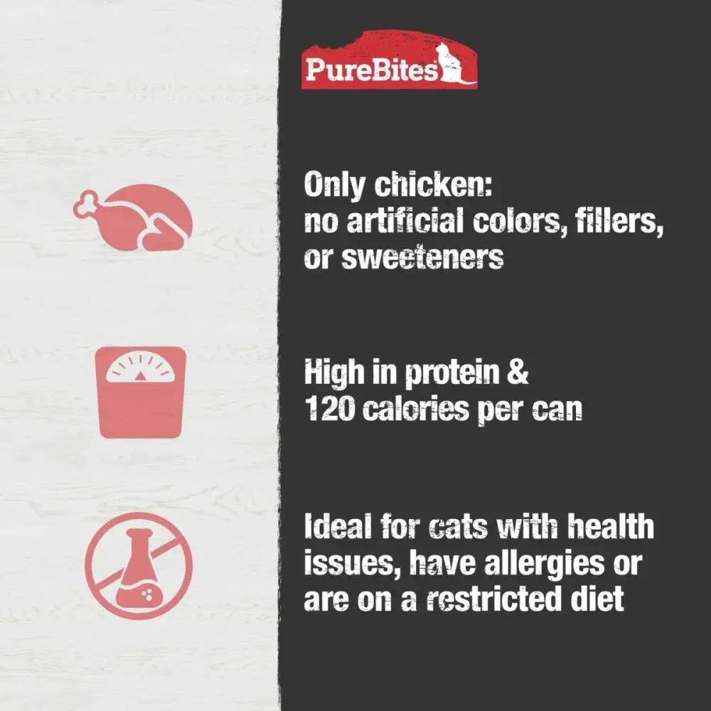 PureBites 100% Chicken Pure Protein Pate Cat Food 12 / 2.5 oz - Talis Us