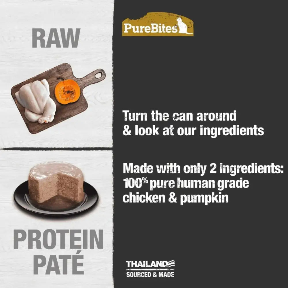 PureBites 100% Pure Chicken & Pumpkin Pure Protein Pate Cat Food 12 / 2.5 oz - Talis Us