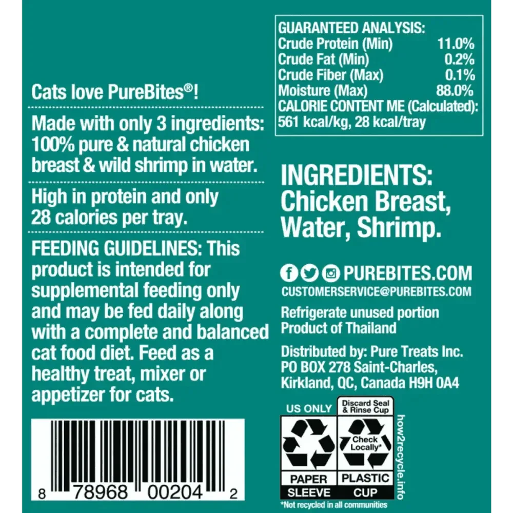 PureBites Mixers Chicken Breast & Wild Ocean Shrimp in Water Cat Food 12 / 1.76 oz - Talis Us
