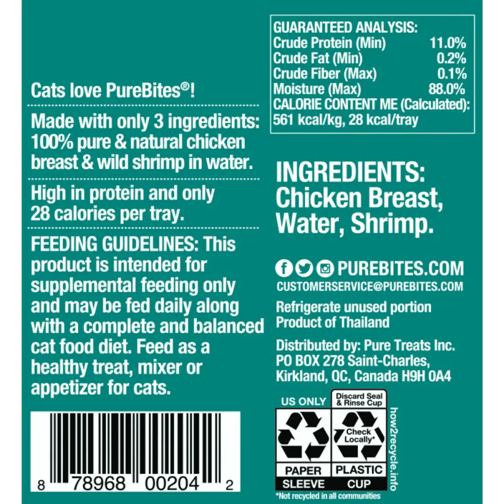 PureBites Mixers Chicken Breast & Wild Ocean Shrimp in Water Cat Food 12 / 1.76 oz - Talis Us