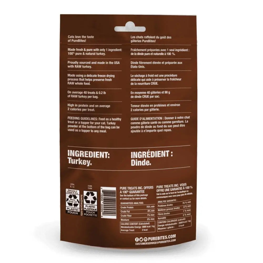 PureBites Turkey Breast Freeze - Dried Cat Treats 0.92 oz - Talis Us