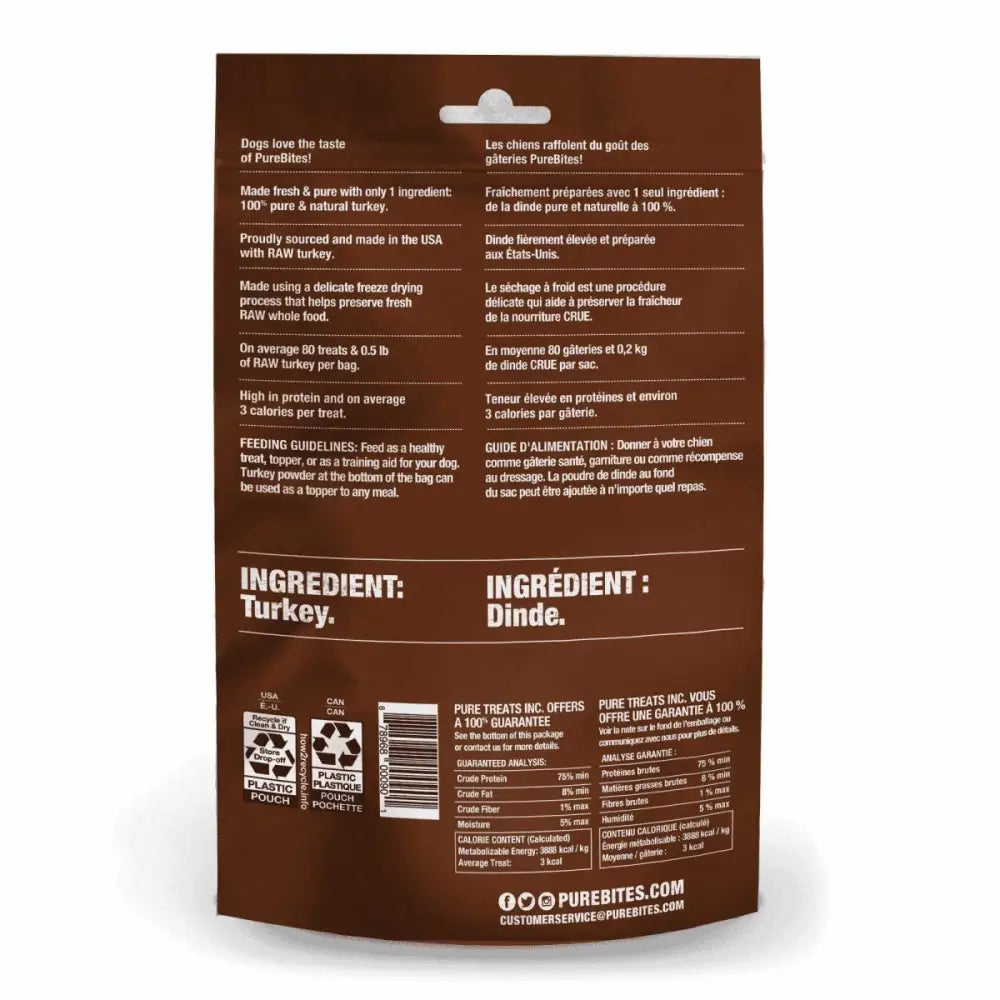 PureBites Turkey Breast Freeze Dried Dog Treats 2.47 oz - Talis Us